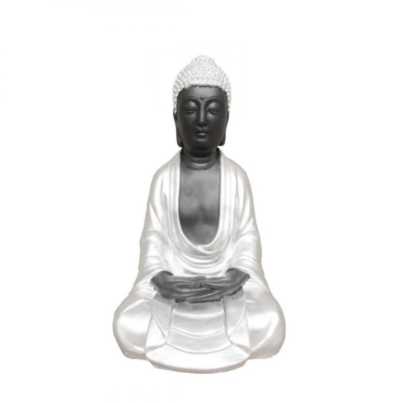Buda Thai Prata-Preto 26cm
