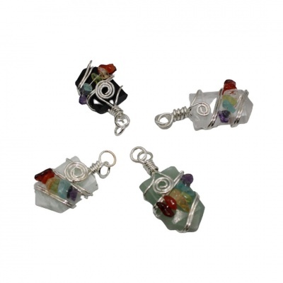 Pend Pontas Chakras (c/banho prata) 4cm
