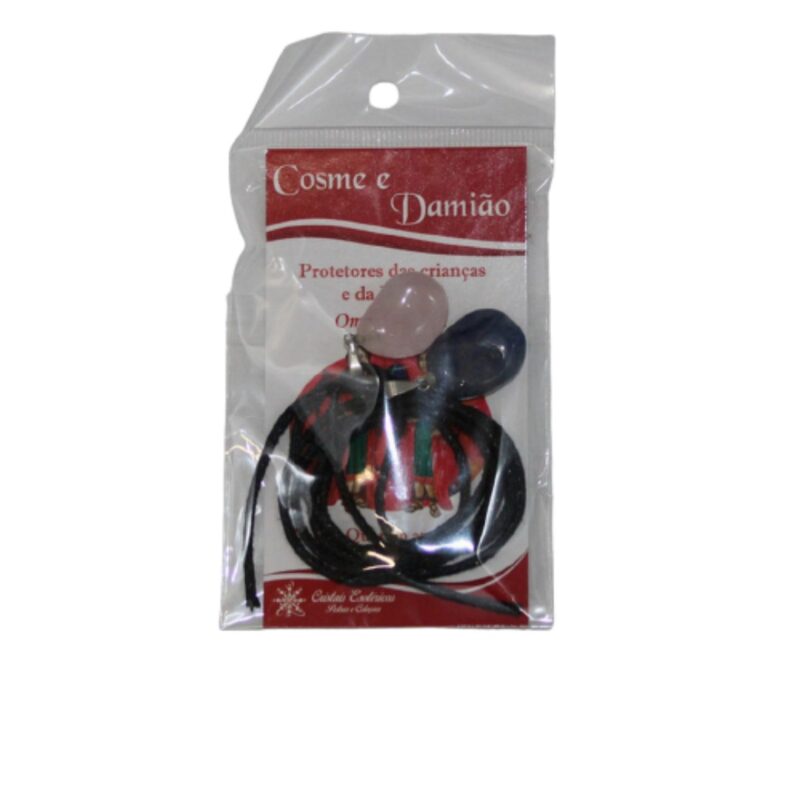 Pingente Cosme e Damiao c/ cordao