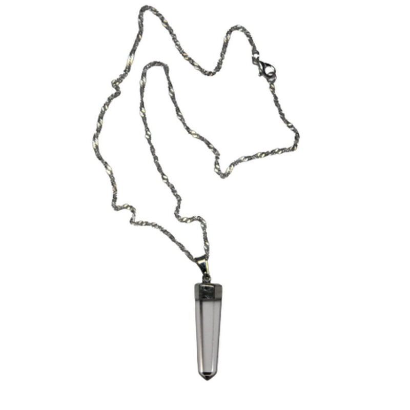 Pingente Ponta de Cristal Polido c/ cordao