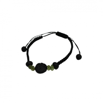 Pulseiras pedras vulcanicas (preto/verde)