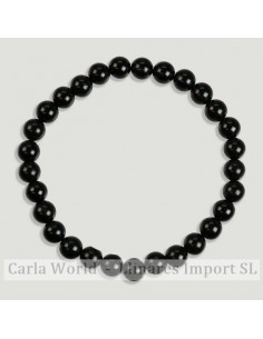 Pulseira Turmalina Negra (bola lisa 6mm)