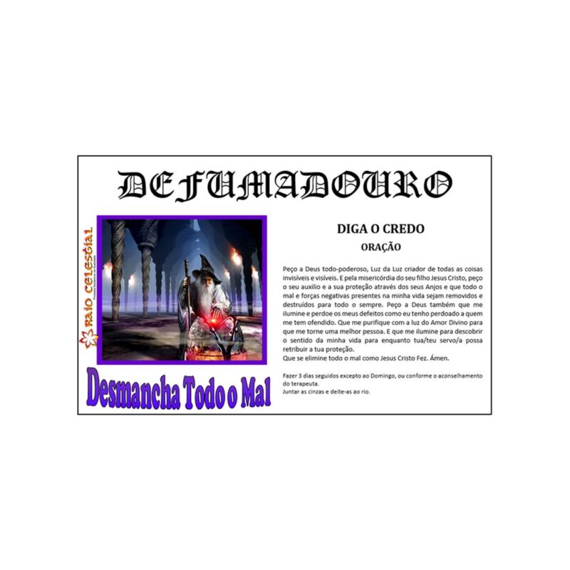 Defumador Ervas Desmancha Todo o Mal