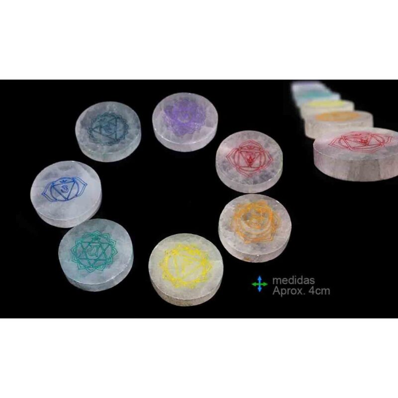 Circulo Selenita 7 Chackras Aprox 4cm (7unid)
