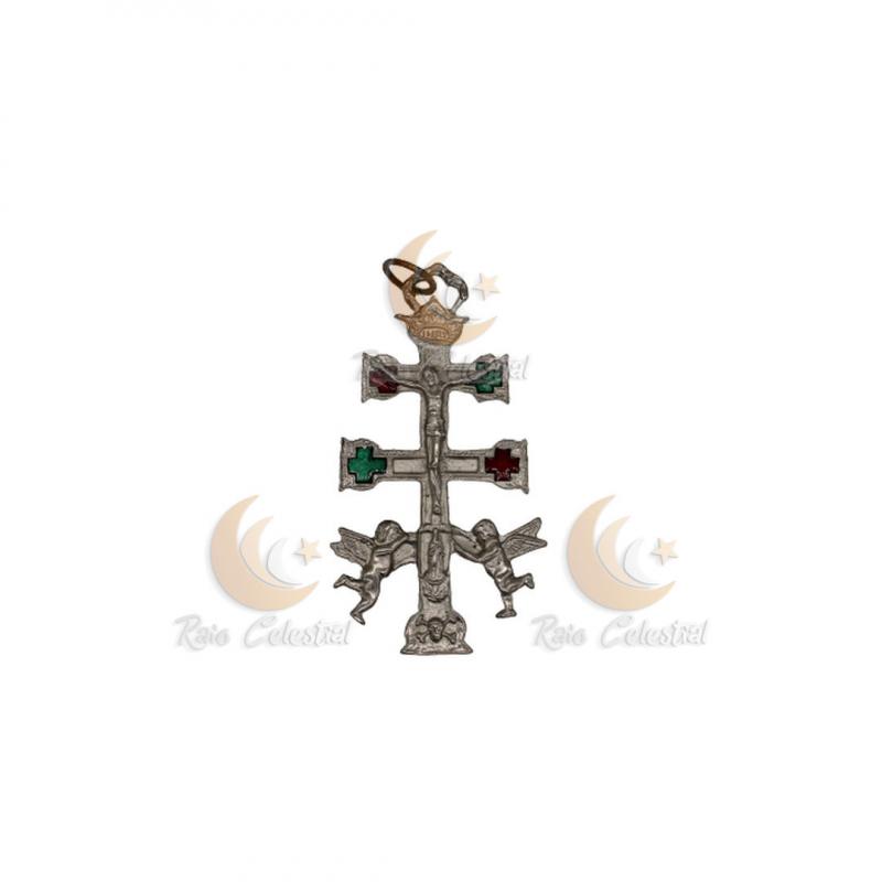 Cruz de Caravaca prateada 11cm