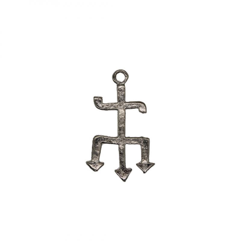 Med. Tridente Exu Prateado 4cm
