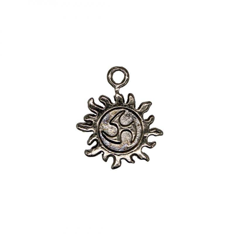 Med. Sol com Suastica Budista Prateada 2,5cm