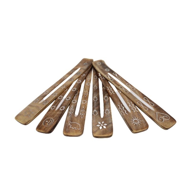 Porta Incenso Madeira 26x4cm - 6und