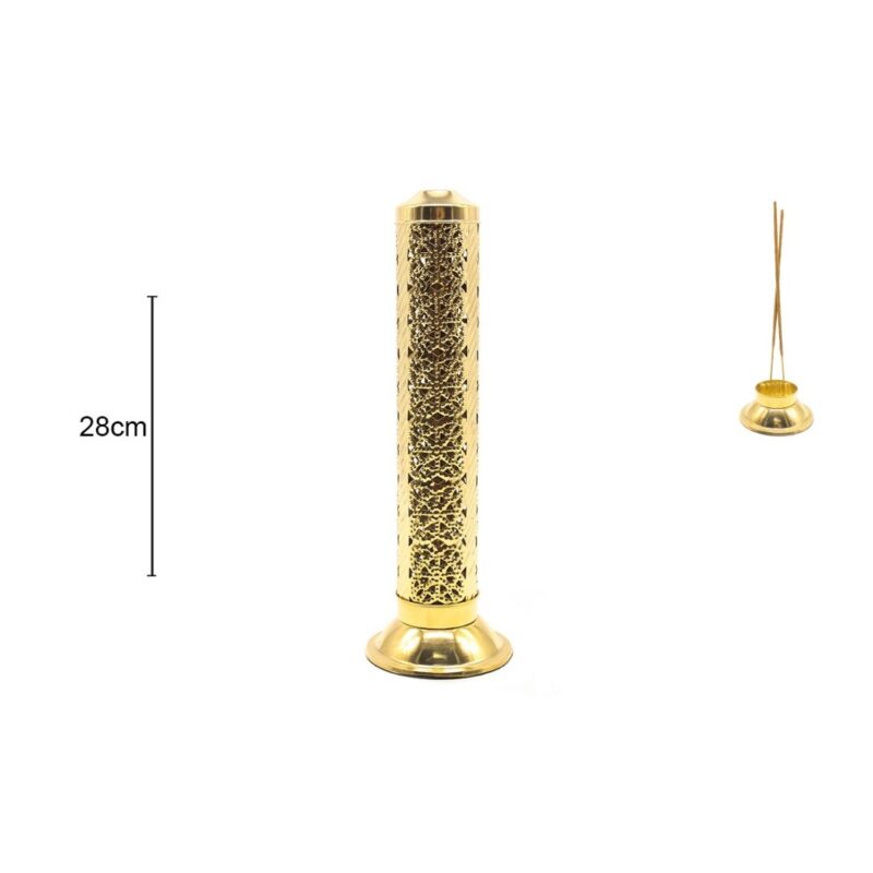 P.Incenso Torre Metal Filigree 28cm