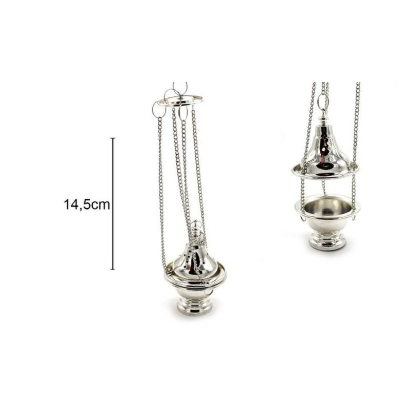 Queim. Inc. Metal Prateado 8 5x14 6