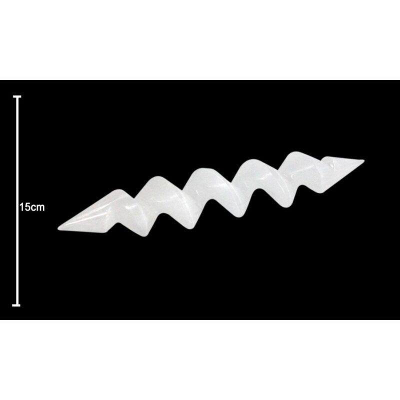 Bastao Selenite Espiral 2 Pontas 16cm