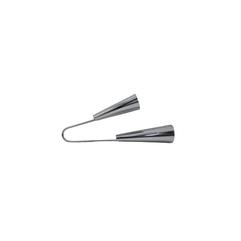 Agogo Duplo Cromado com Baqueta 15cm