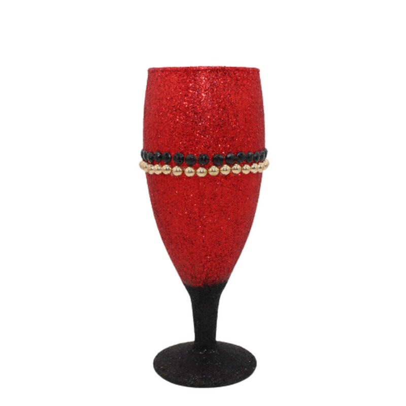 Copo Pomba Gira brilhante vermelho c/ pe preto