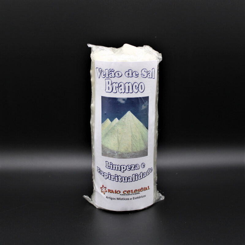 VELA DE SAL BRANCO 14X6CM