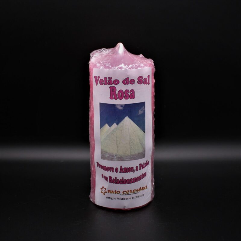 VELA DE SAL ROSA 14X6CM
