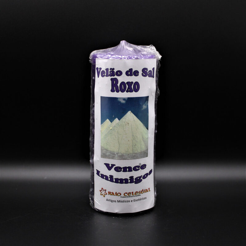 VELA DE SAL ROXO 14X6CM