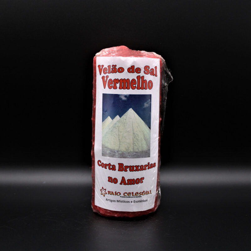 VELA DE SAL VERMELHO 14X6CM
