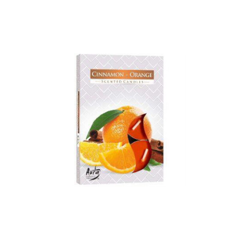Vela T Light Canela e Laranja (cx 6 und)