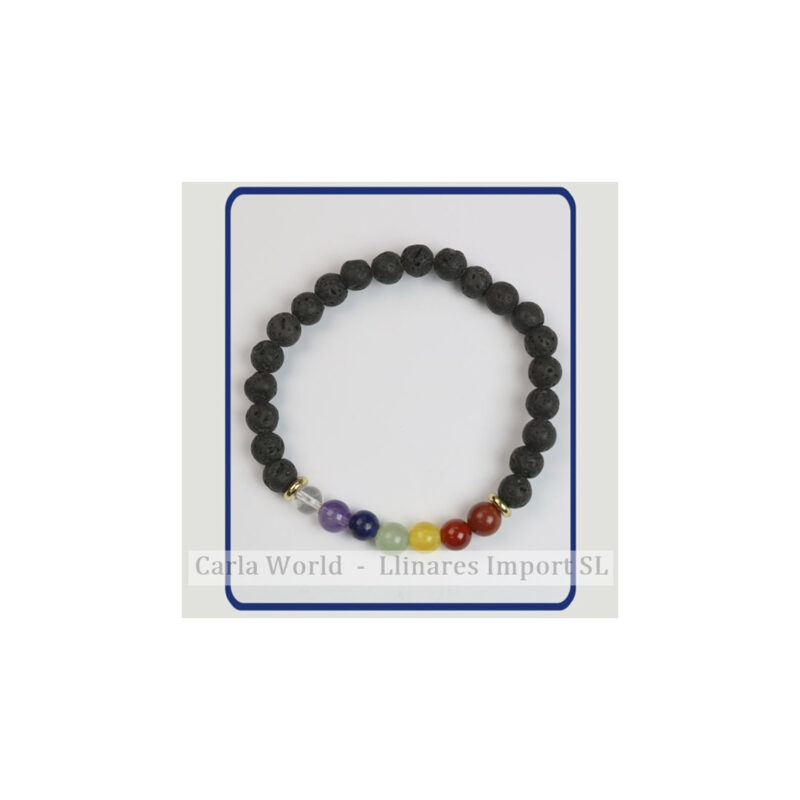 Pulseira Chackra c/ Onix fosco (bola 6mm)