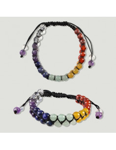 Pulseira Chackra zigzag dupla bola 6mm