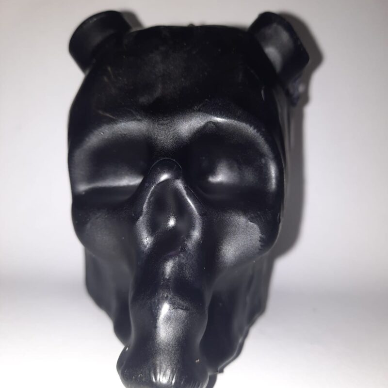 VELA CAVEIRA DE REBENTAMENTO PRETO 14CM