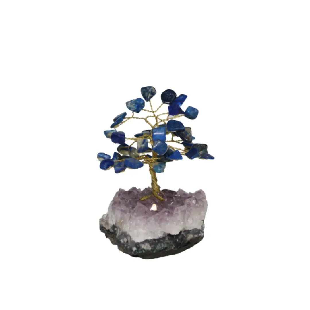 Arvore de Lapis Lazuli com base de Ametista 12 cm
