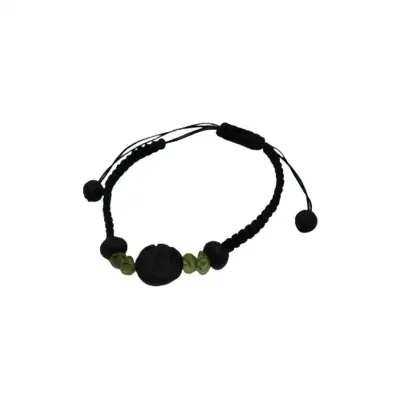 Pulseiras pedras vulcanicas (preto/verde)