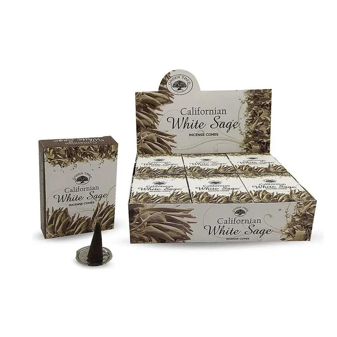 Incenso Cone White Sage Green Tree 15gr - 12unid