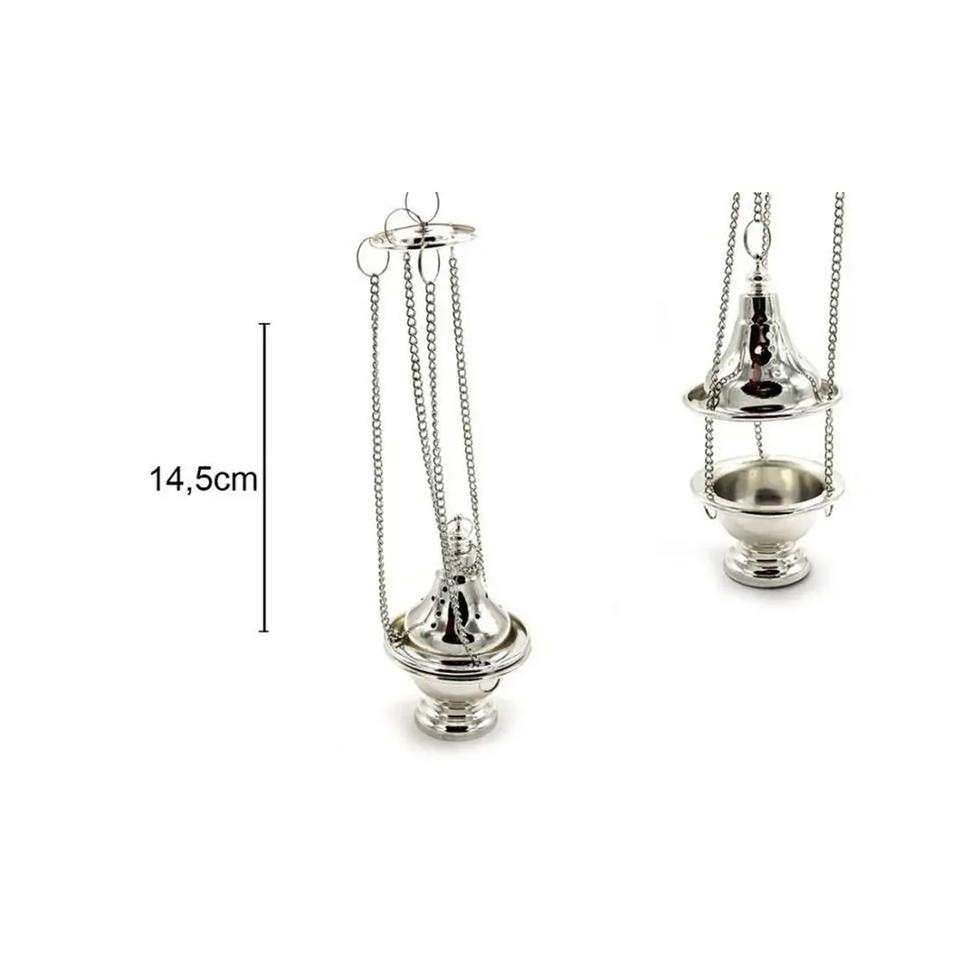 Queim. Inc. Metal Prateado 8 5x14 6