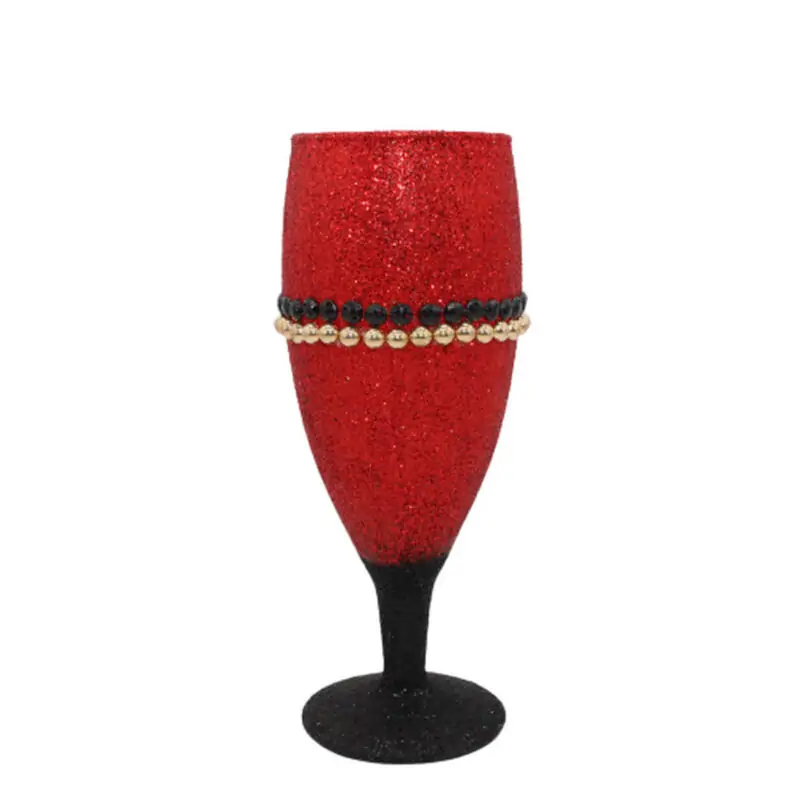 Copo Pomba Gira brilhante vermelho c/ pe preto